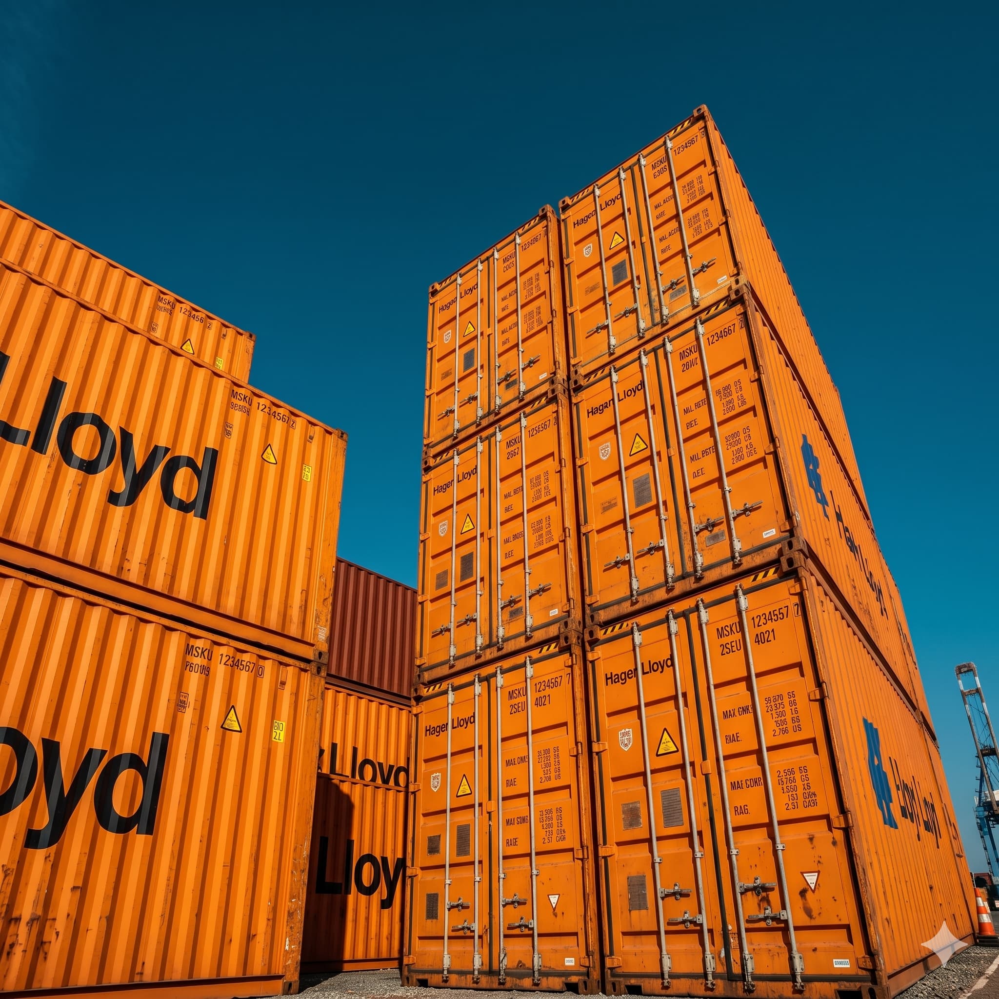 20FT container being loaded at golden hour